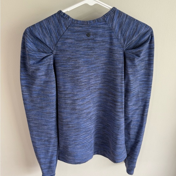 Lululemon Lab City Long Sleeve Puff Shoulder Pullover - Space Dye Blue - Small - Picture 11 of 14